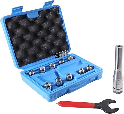 Miniatura 28 de Accusize Industrial Tools R8 Shank Plus 8 Pcs Sistema de Collet Er16, 3/32" - 3/8", 1 Llave en una Caja Ajustada, 0223-0944
