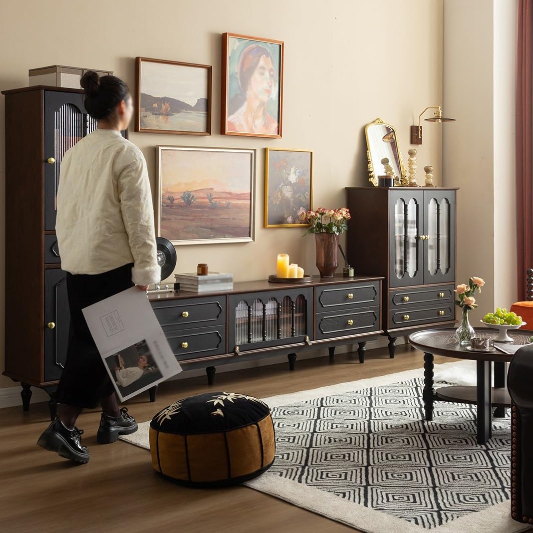 TV-Konsole, Entertainment-Center TV-Schrank, Retro-Aufbewahrung, Holzaufbewahrung, for Zuhause, Wohnzimmer, Wandschrank TV-Ständer fürs Wohnzimmer