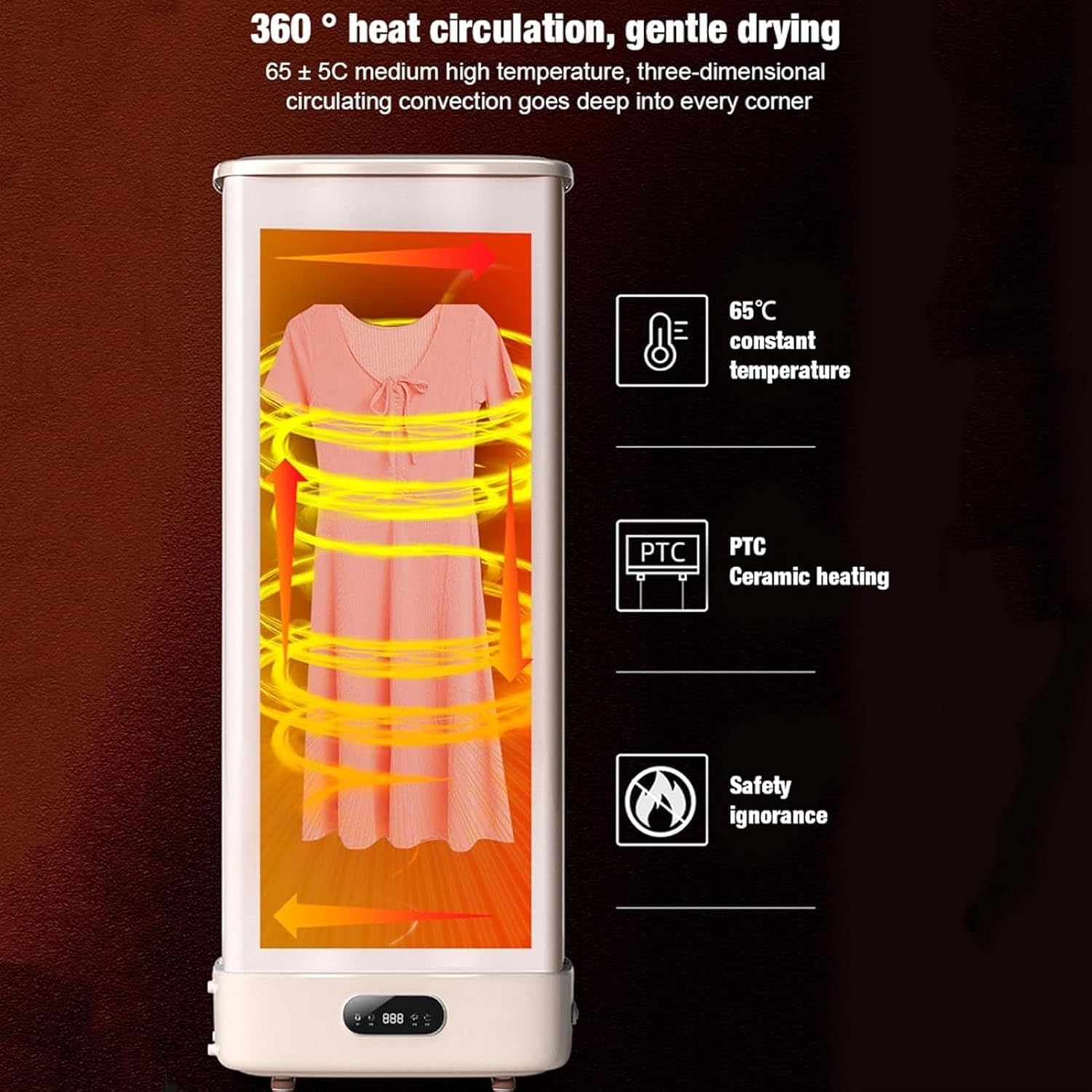 Energy-Efficient Indoor Airer,800W Heated Electric Clothes Dryer with 8KG Load Capacity,Portable Folding Drying Rack for Apartment Home - 240 Minutes Timer