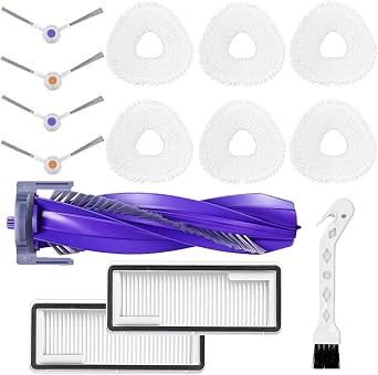 14 pack Accessories Kit Replacement For NARWAL Freo X Ultra Robot Vacuum, 1 Pack Main Brush, 2 Pack Filters, 6 Pack Mop, 4 Side Brushes, 1 Pack Cleaning Brush