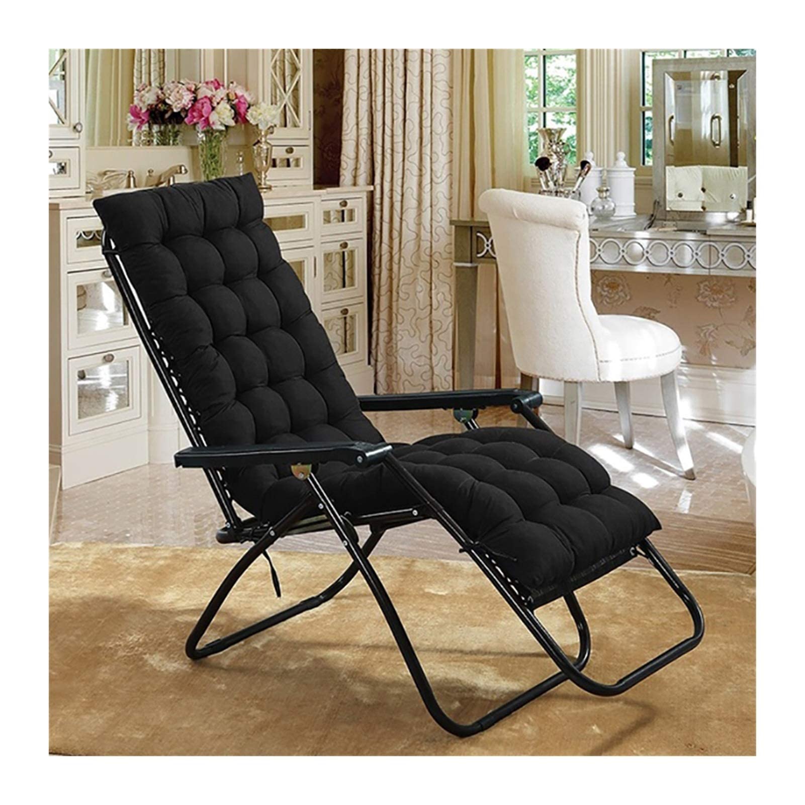 SUCADA Terrassen-Chaiselongue-Kissen, Schaukelsofa, Zero Gravity Locking, Garten, Outdoor, langes Stuhlkissen, Tatami-Matte, Fenstersitz-Matratze, Stuhlpolster, 49 x 19/61 x 19 Zoll (49 x 19 Zoll,