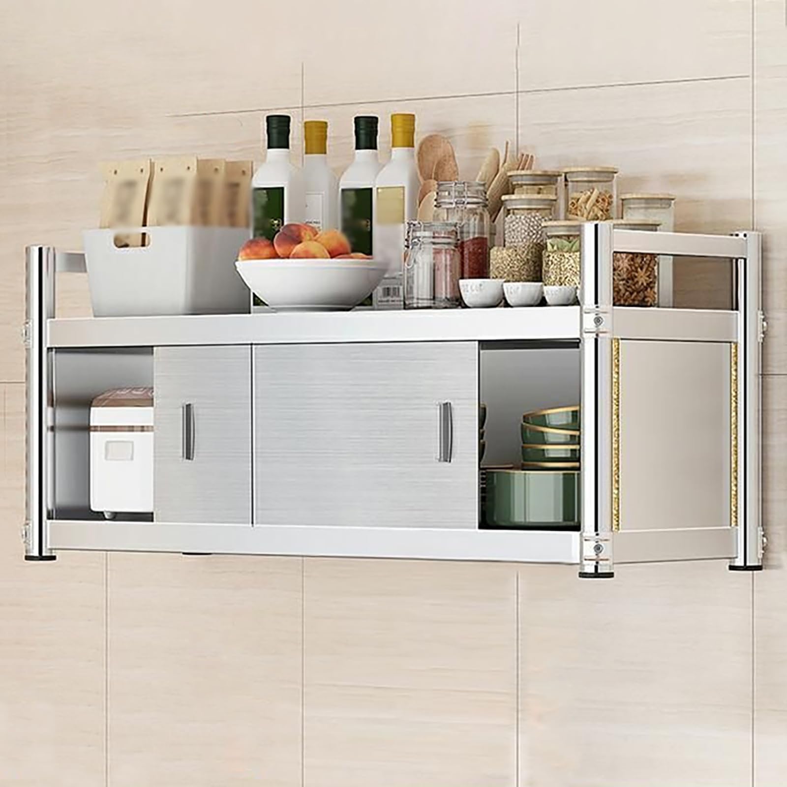 Armoire de rangement murale en acier inoxydable de qualité industrielle pour professionnels