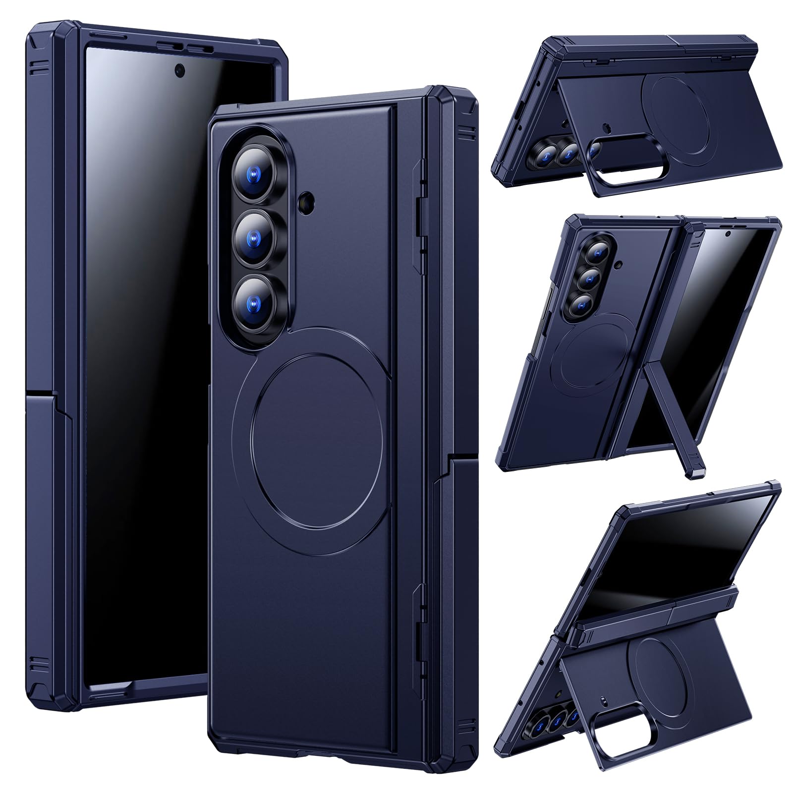 Custodia magnetica per Samsung Galaxy Z-Fold-7: doppio supporto orizzontale e verticale, compatibile con MagSafe, protezione display anti-spy, robusta protezione per cerniere, custodia ZFold