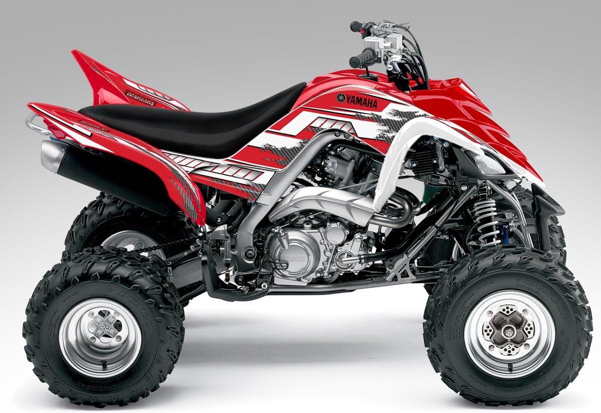 Graphics Kit for Yamaha Raptor 700 ('06-'12) - Racer-X Red Background, White Design