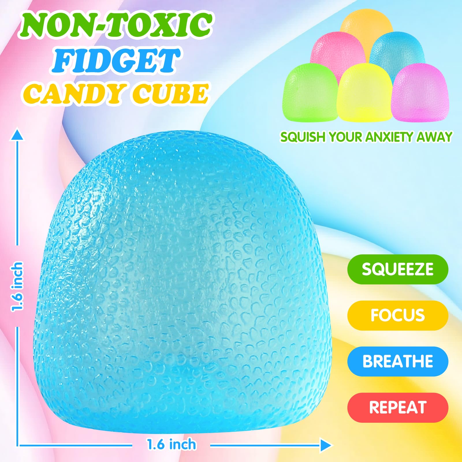 6Pcs Oval Cube Stress Balls Set - Image 3