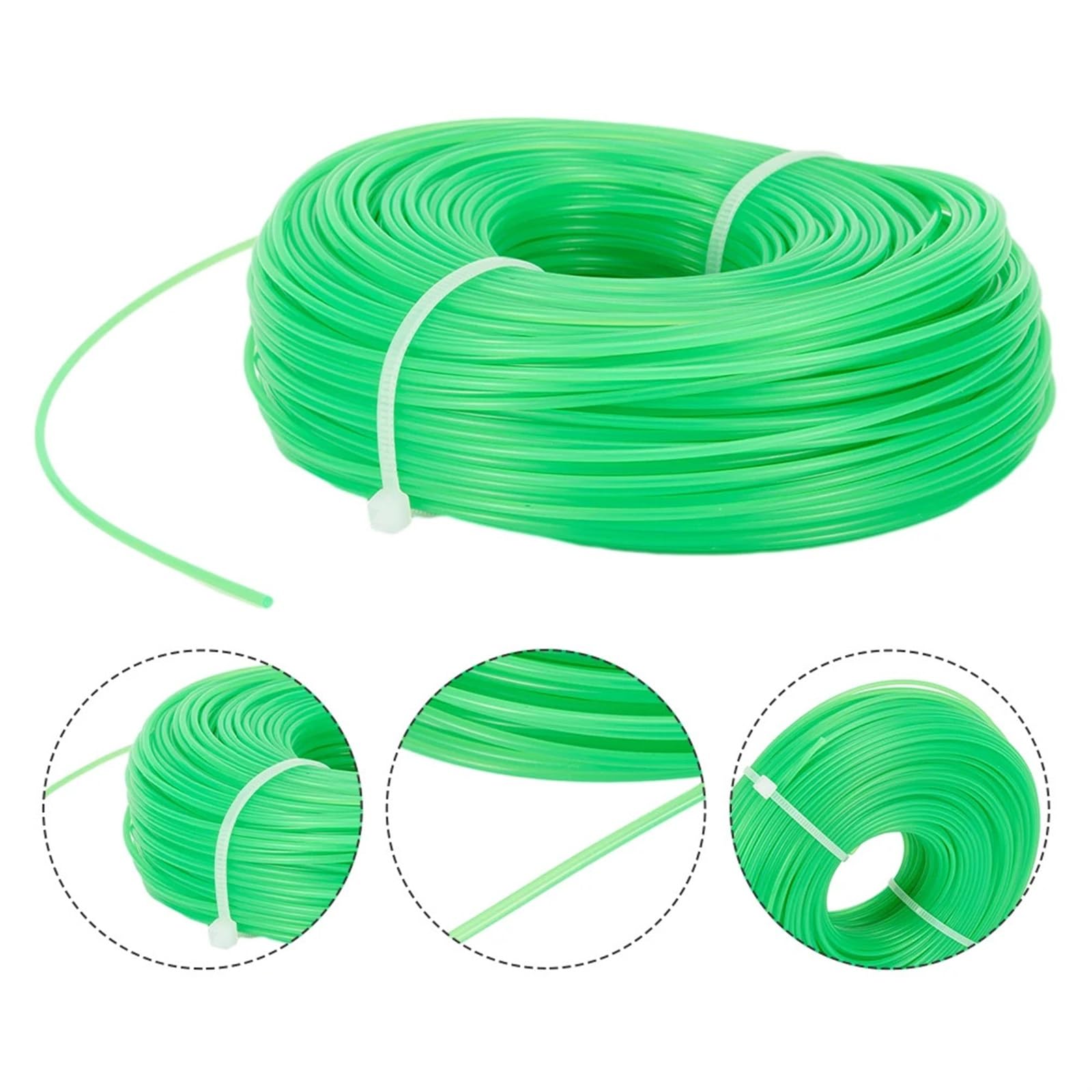 Línea de Corte 100M, Hilo desbrozadora césped y jardín, línea Repuesto, cortadora, Cable Blanco for Herramienta eléctrica doméstico, 1 ud