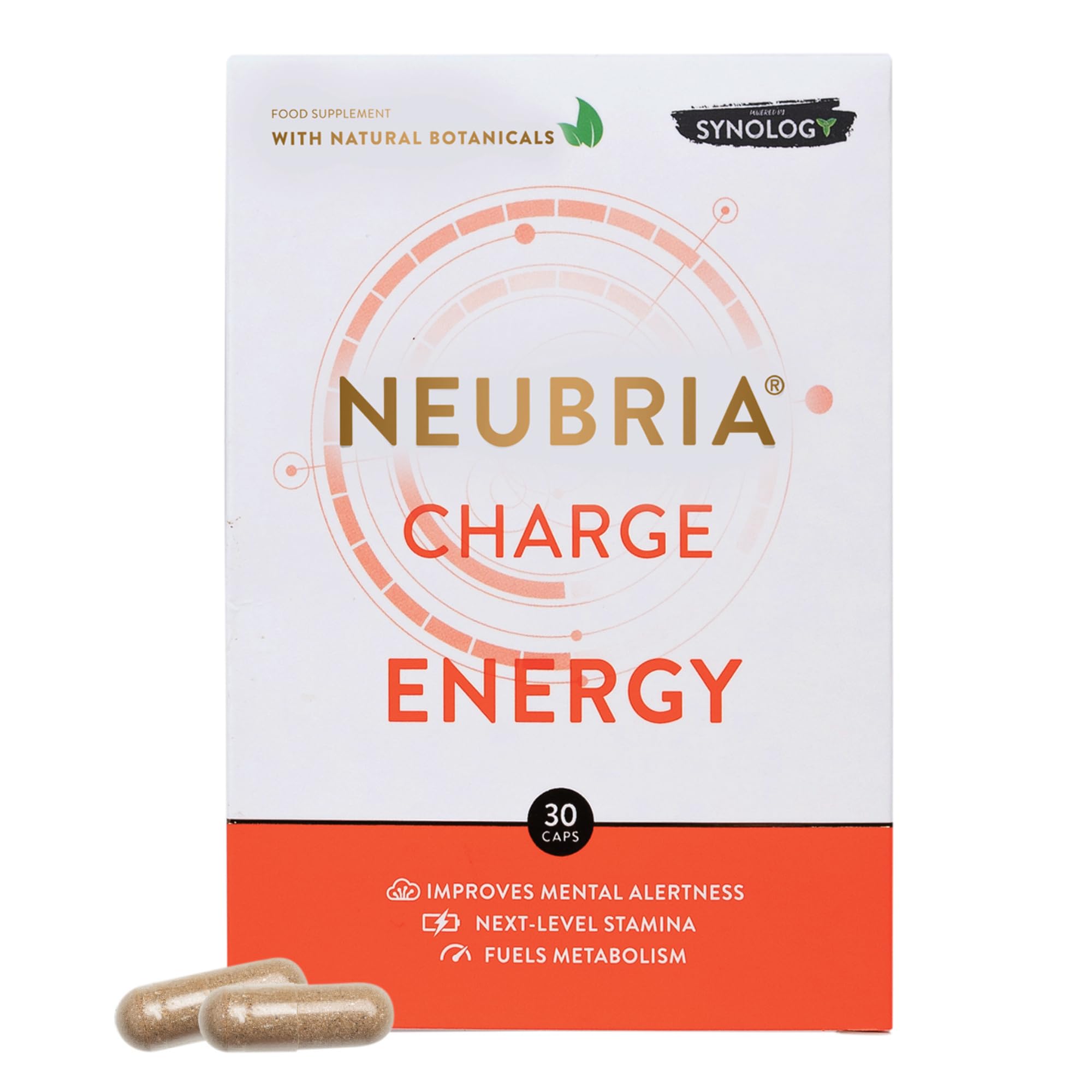 Charge Energy Supplement – Multivitamin for Adults with Guarana, Ginseng Blend, Green Tea, B Vitamins & L-Theanine – Gym & Workout Formula for Daily Vitality – 30 Capsules