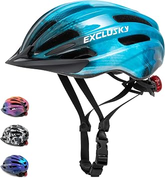 Kids Bike Helmet Exclusky Boys Girls Bike Helmet Adjustable Kids Cycle Helmet 50-57cm, Multi-Sport Kids Helmet Age 5-7-9-10-12, Bicycle Helmet Kids with Visor