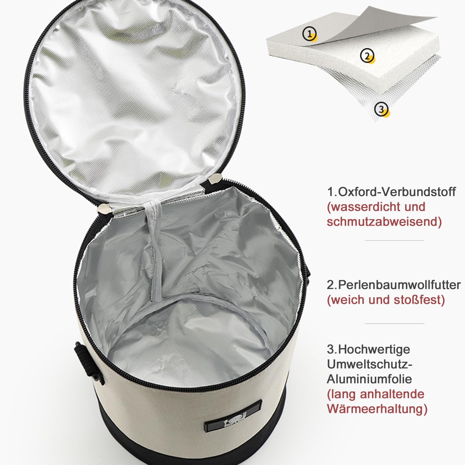 Borsa termica da picnic, 6,6 l, borsa termica per il trasporto di cibo e bevande, ideale per campeggio, set da 2