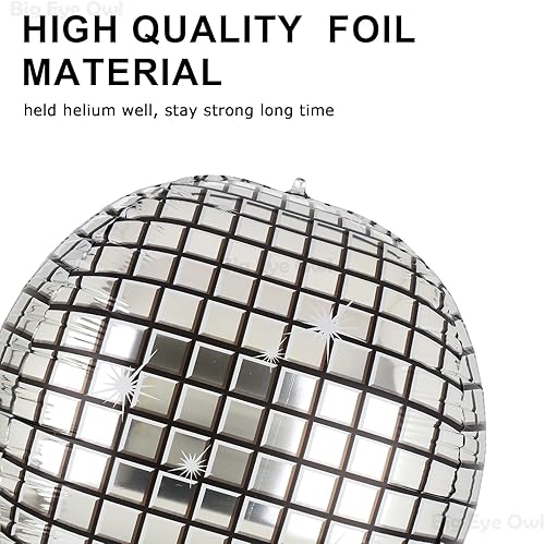 Miniatura 3 de Globos de aluminio grandes de 32 pulgadas de bola de discoteca plateada grande 4D bola de discoteca Mylar globo metálico espejo decoración de fiesta