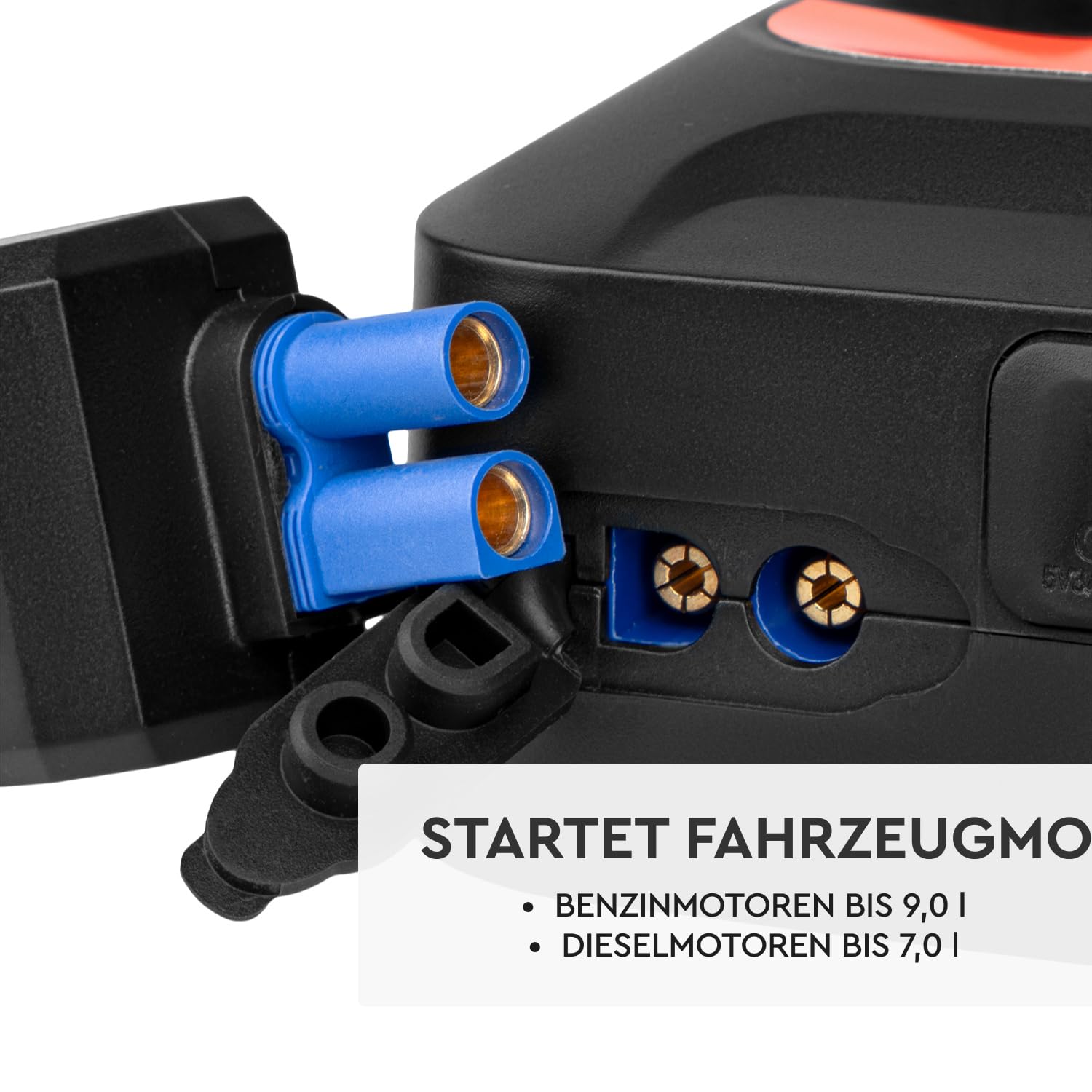 DNIPRO-M Starthilfe mit Luftkompressor JS-16C – 12V Jump Starter mit 2000A Spitzenstrom und 16.000 mAh – Tragbarer Reifenfüller bis 150 PSI, Luftkompressor, USB-C Powerbank und LED-Taschenlampe