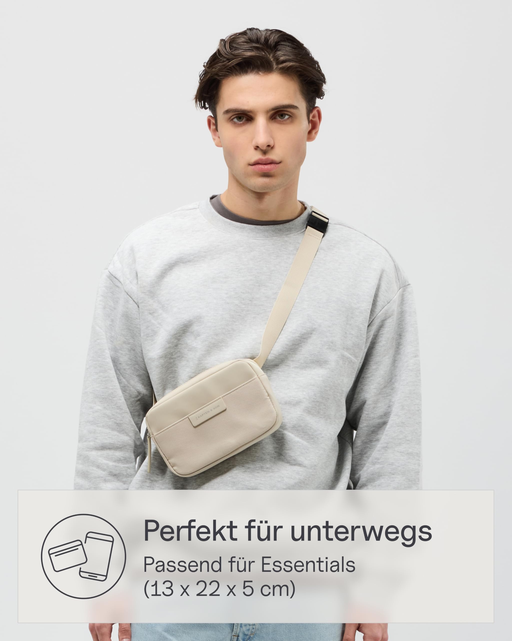 Kapten & Son Bauchtasche Bergen Crossbody 1,5 L | Bauchtasche Damen & Herren | Handtasche | Umhängetasche klein | ideal für Reisen, Alltag, City