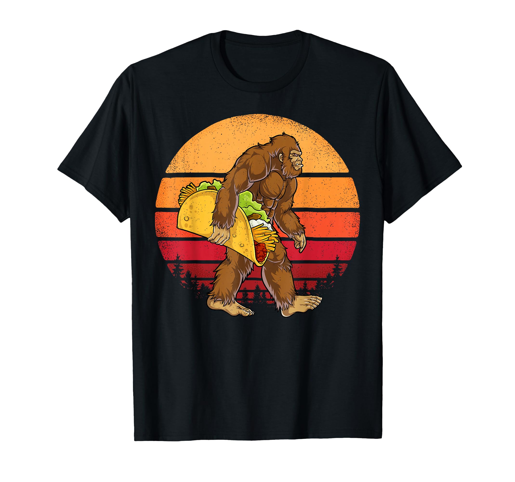 Bigfoot Carrying Taco Funny Cinco de Mayo Boys Men Sasquatch T-Shirt