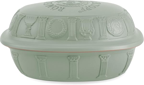 Romertopf Roasting Dish 40 Years Anniversary Green for 6 People - 3.5 Litre Casserole Dish with Ceramic Lid - For Stewing, Roasting and Steam Cooking - Oven-Safe
