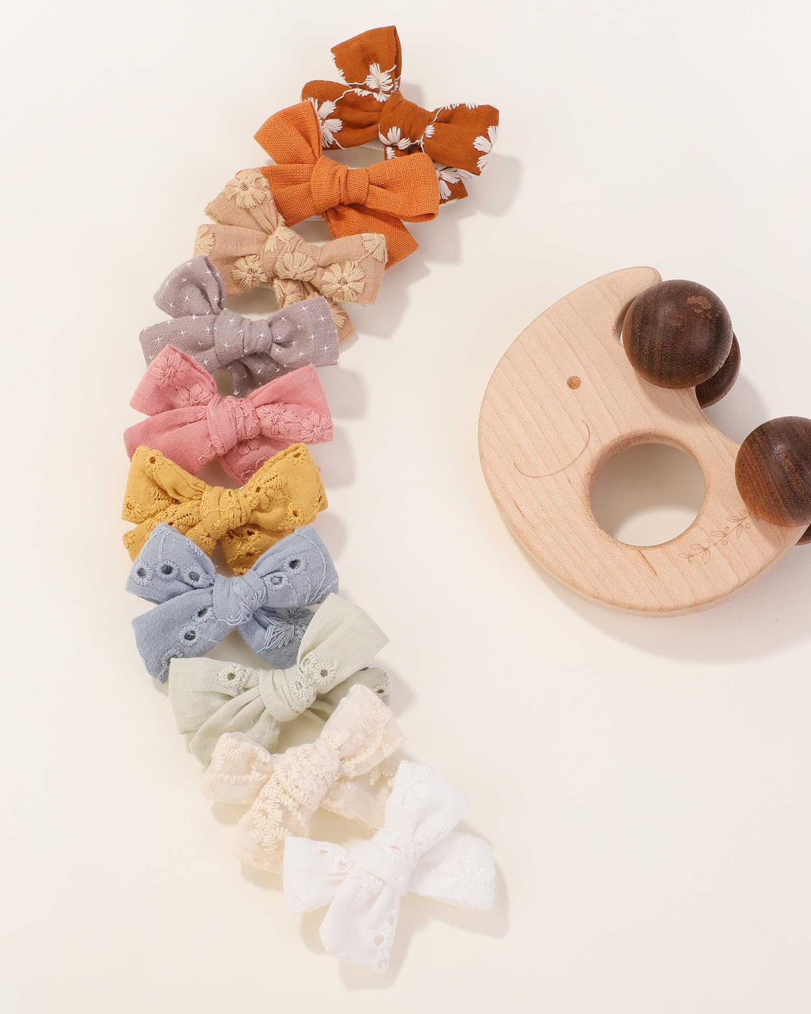Jollybows 20pcs Barettes Cheveux Fille, 5cm Pince Noeud Cheveux Bébé Fille Pince Crocodile Entièrement Doublée Cheveux Accessoires pour Enfant Petite Fille Tout-Petits