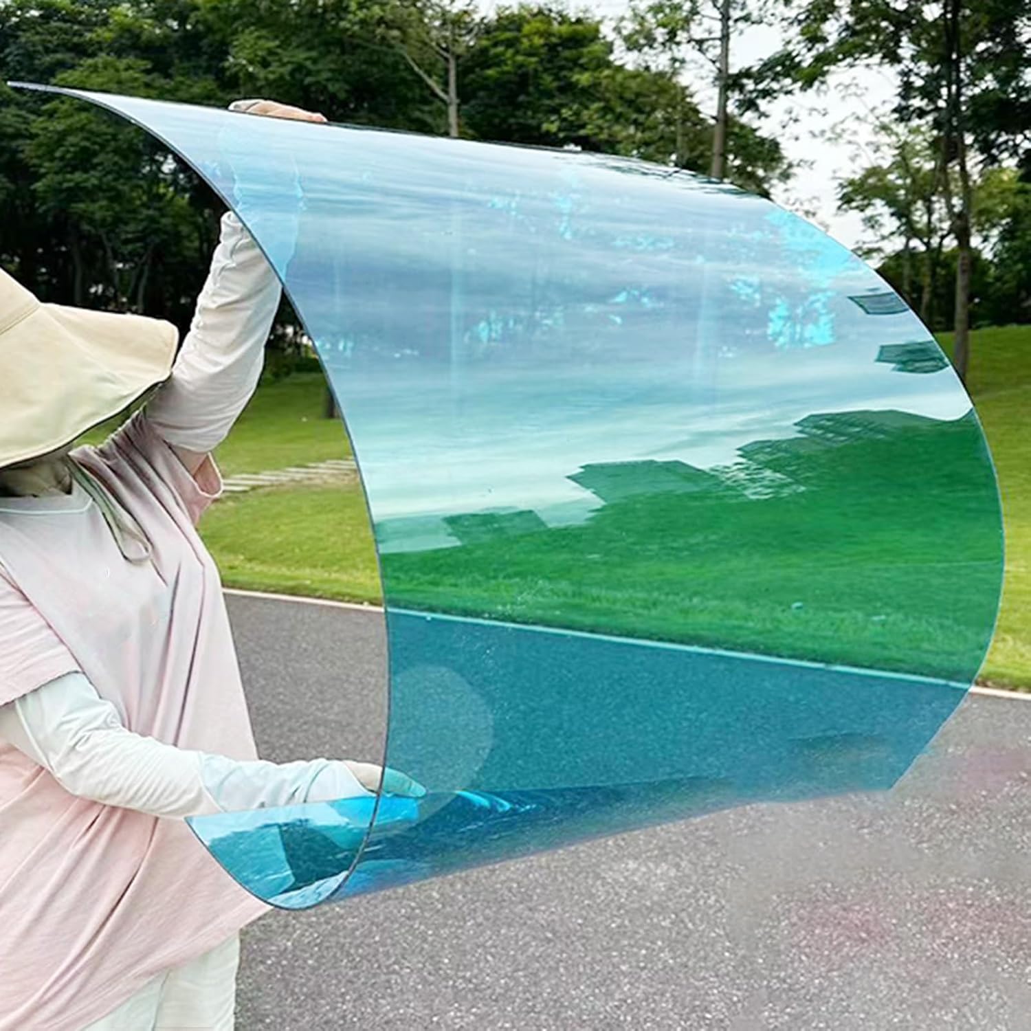 Polycarbonate Roofing Sheet - 1mm Clear Greenhouse Panel, Easy to Cut, Perfect for Patios, Partitions, and Awnings, Durable Outdoor Covering