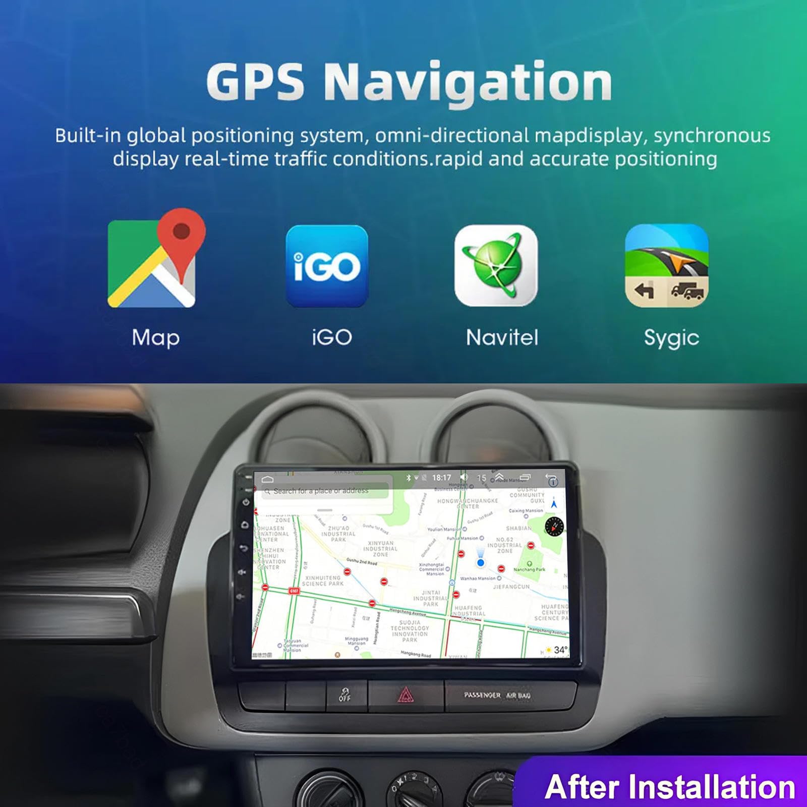 Android 15 9" Auto Stereo GPS Navigation Für Seat Ibiza 2012-2015 Zubehör Einfügen und verwenden Unterstützt Radio/Multimedia/Dual USB DVR MP5/Bluetooth Lenkradsteuerung,MS902 - 5