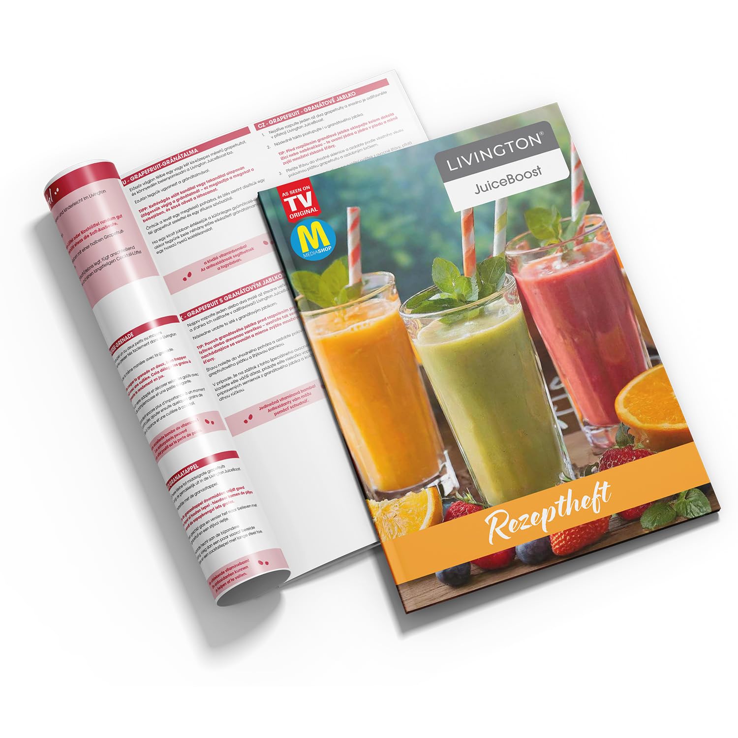 Livington JuiceBoost Centrifugeuse sans fil portable avec réservoir de récupération de 250 ml, petit presse-agrumes pour fruits et légumes