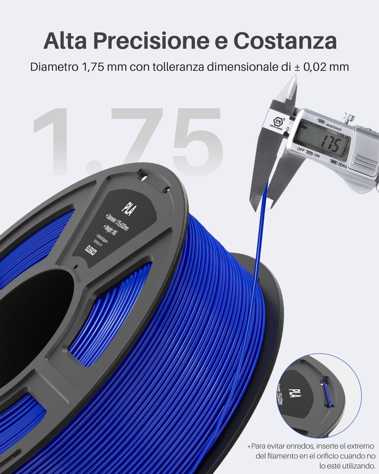 ELEGOO Filamento PLA 1,75mm Verde Mare 1KG, Filamento per Stampante 3D, Precisione Dimensionale ±0,02mm, Bobina da 1kg (2,2lbs), Compatibile con la Maggior Parte delle Stampanti 3D