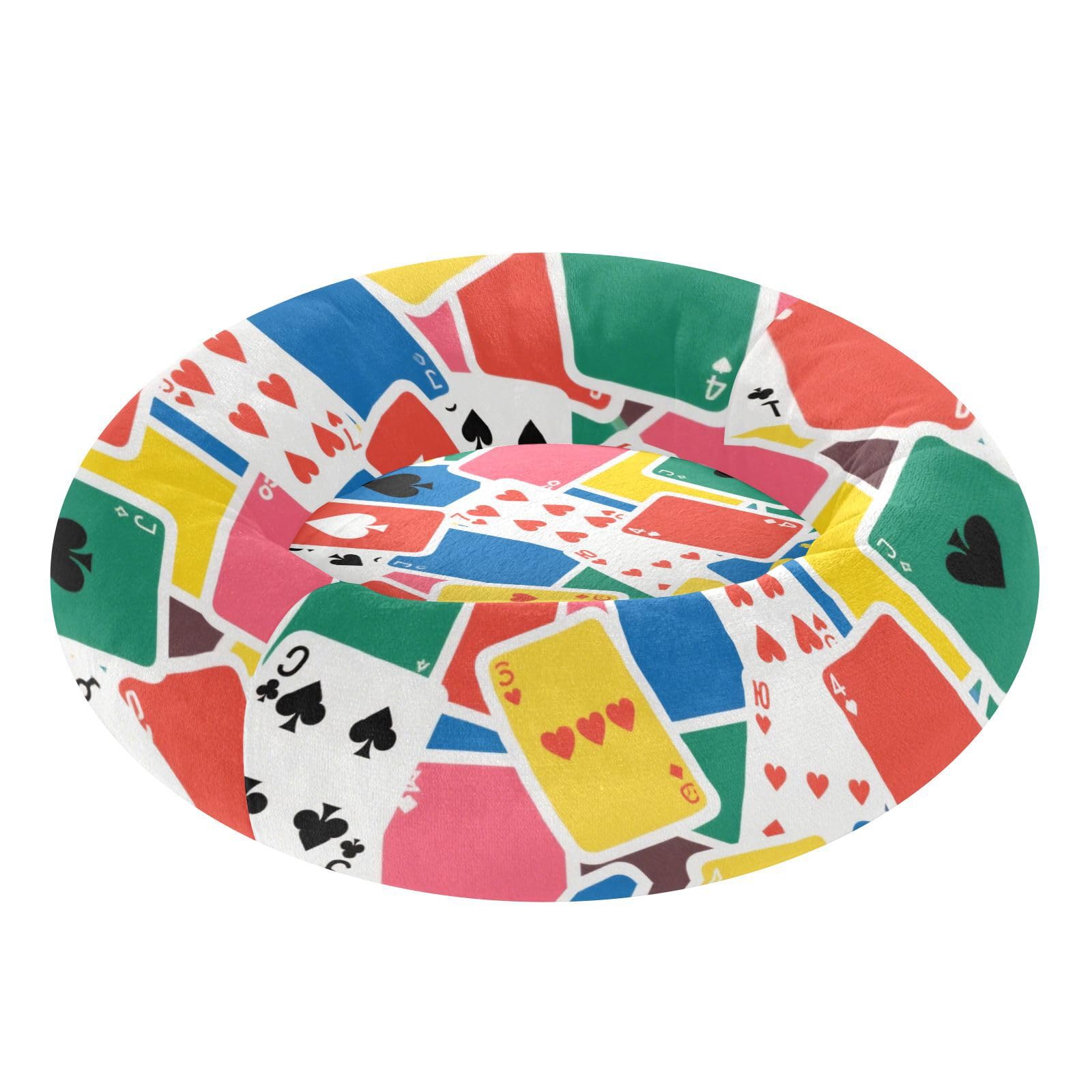 Coussin beignet pour animaux taille M fatigués motif cartes