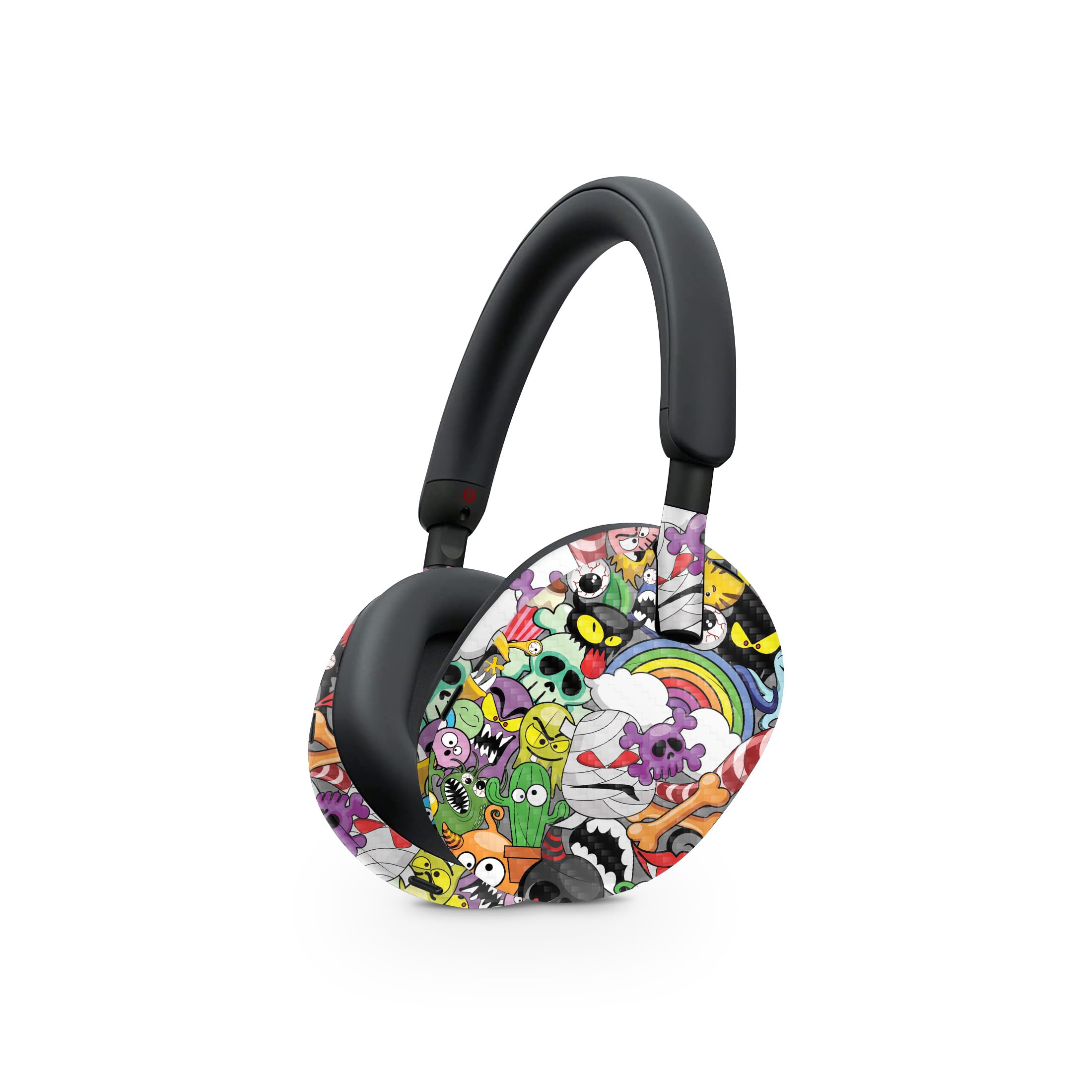MightySkins Carbon Fiber Skin Compatible with Sony WH-1000XM5 Headphones - Monster Mash | Protective, Durable, and Unique Vinyl Decal wrap Cover |