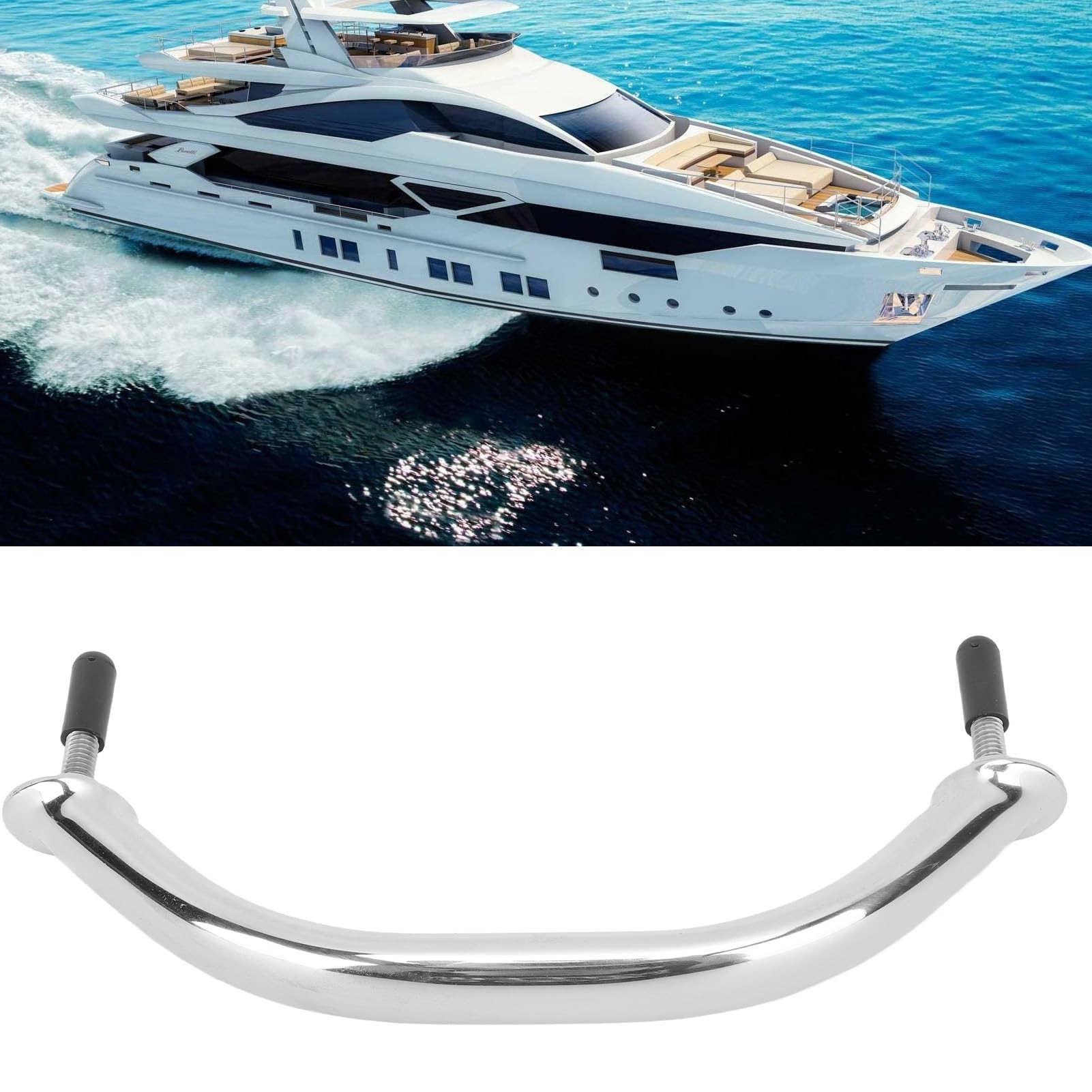 Marine-Griff Edelstahl 300mm | Oval Für Boote & Wohnmobile | Korrosionsbeständig