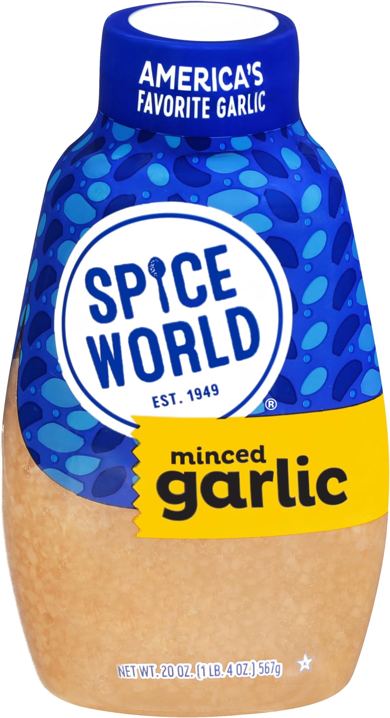 Squeezable Minced Garlic – Value 20oz Garlic Container – Ready-to-Use Seasonings for Cooking, Simply Squeeze the Convenient Package to Easily Add Flavor Without the Prep Work or Mess
