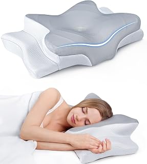 Cozyplayer Adjustable Cervical Neck Pillow - Cooling Memory Foam for Pain Relief, Ergonomic Support for Side Back Stomach Sleepers