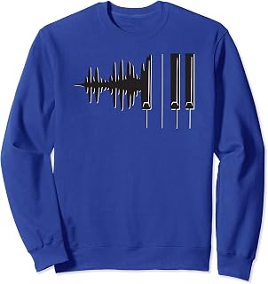 Sound Wave Heart Beat Piano Keys Keyboard Illustration Music Sudadera
