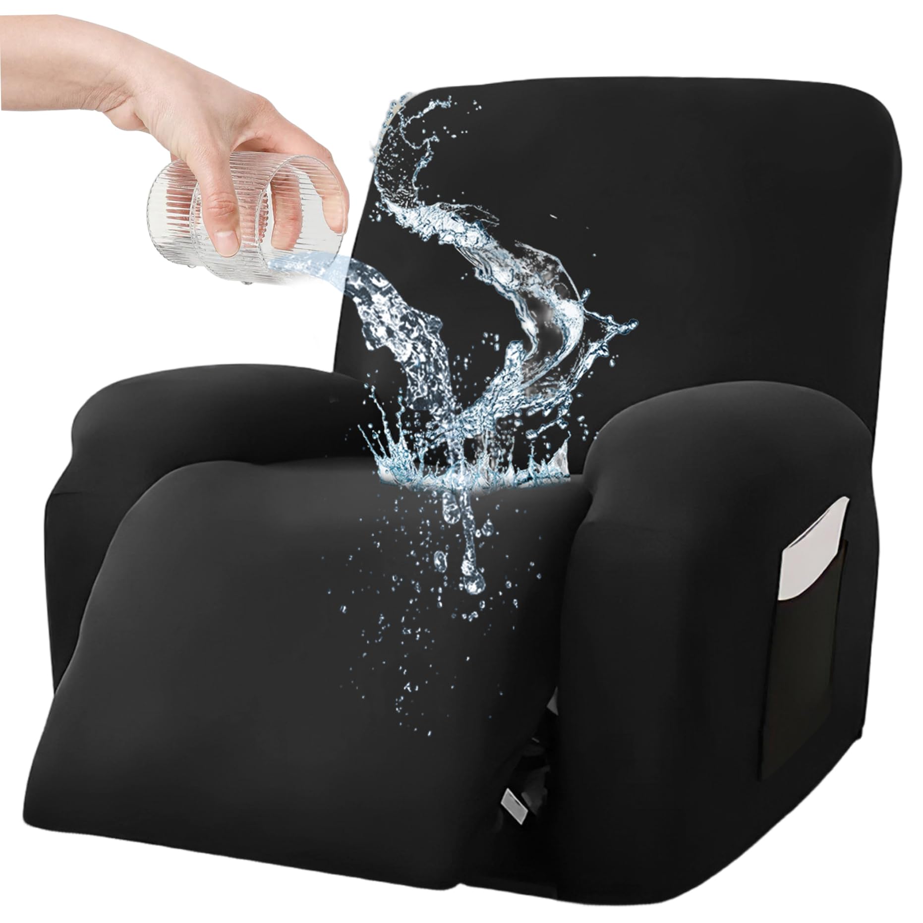 Funda elástica para sillón reclinable impermeable y protectora antideslizante con bolsillo