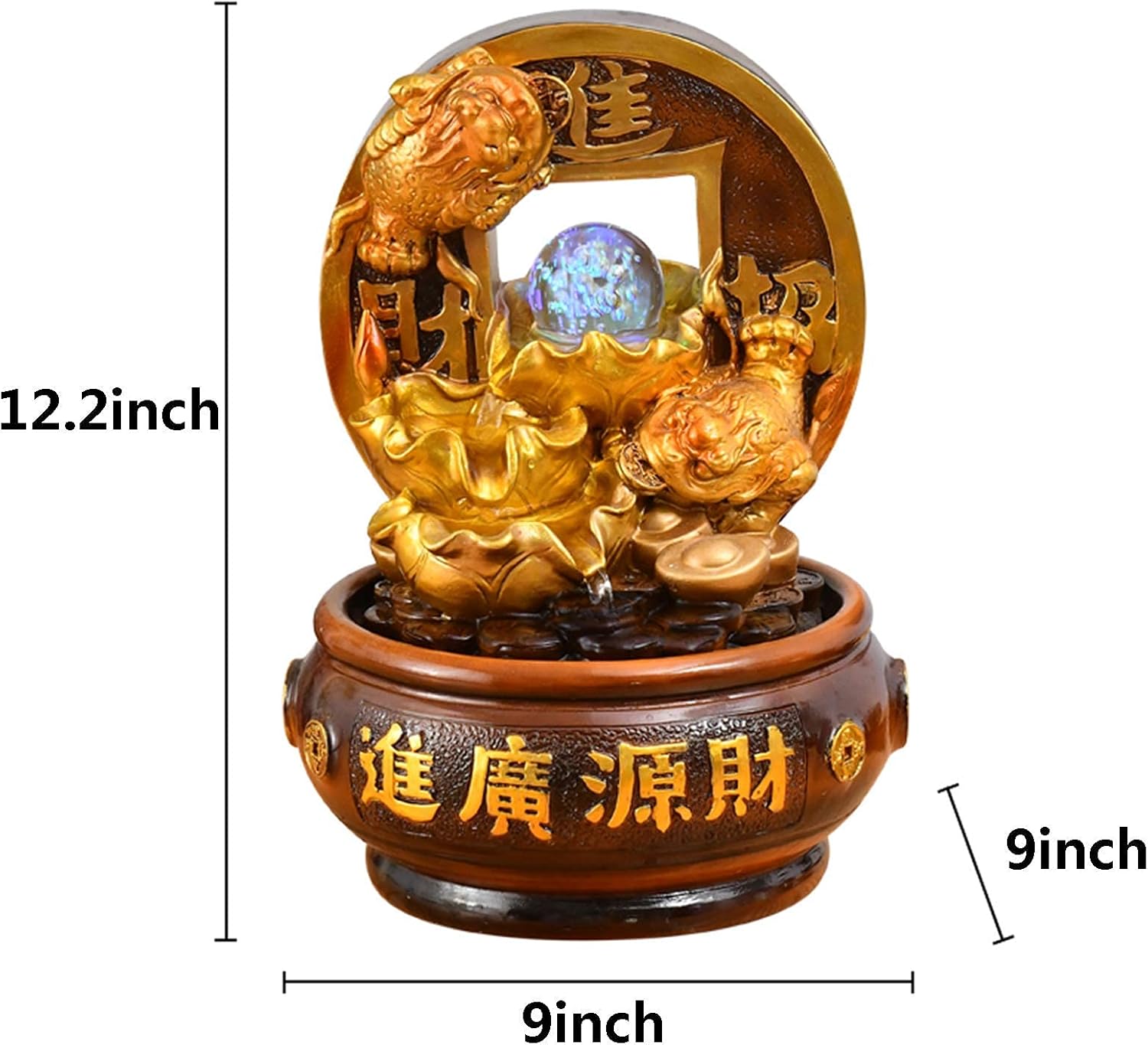 Ornamental Fountain,Indoor Water Feature Tabletop Water Fountain,Relaxation Waterfall Water Fountain for Office Home Bedroom