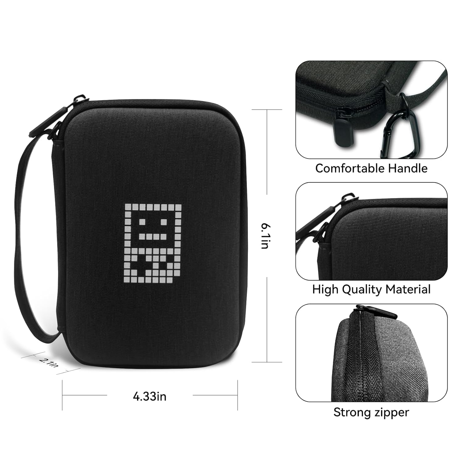 GameLo RG35XX Plus Case Portable Console Case for RG35XX Plus, Holds Game Console, Charging Cable, and Accessories, with Straps and D-Buckles, Lightweight, Compact, Easy to Carry, Black - Image 4