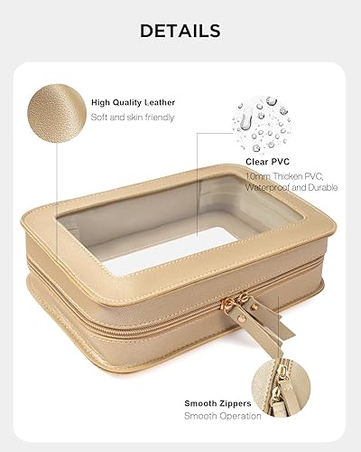 Miniatura 3 de Bolsas de maquillaje transparentes, bolsa de aseo aprobada por la TSA con cremallera, organizador de maquillaje transparente para artículos