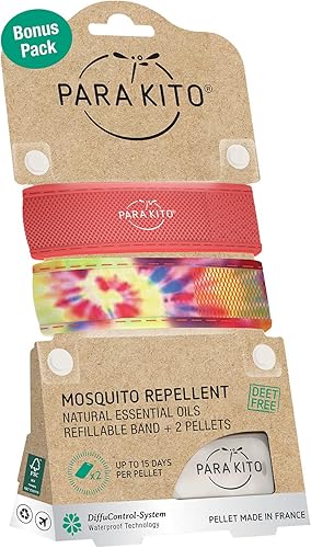 Miniatura 9 de PARA'KITO Paquete de pulseras repelentes de mosquitos + bolitas de repuesto  con aceite de menta, aceites esenciales  Accesorios de senderismo y