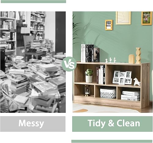 Miniatura 6 de Estantería en forma de cubo, gabinete de almacenamiento abierto de 2 niveles y 5 cubos, estantería horizontal para organizar libros de juguetes,