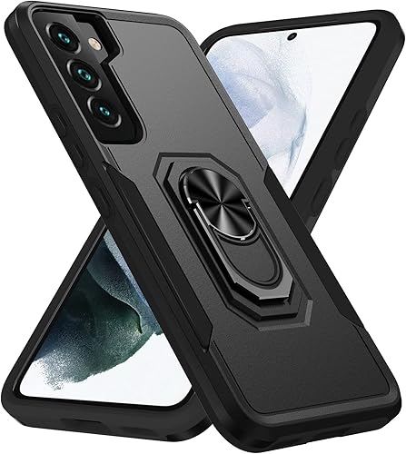 Funda para Samsung Galaxy S22 Plus con soporte, anillo magnético de armadura, resistente funda protectora de grado militar a prueba de golpes para