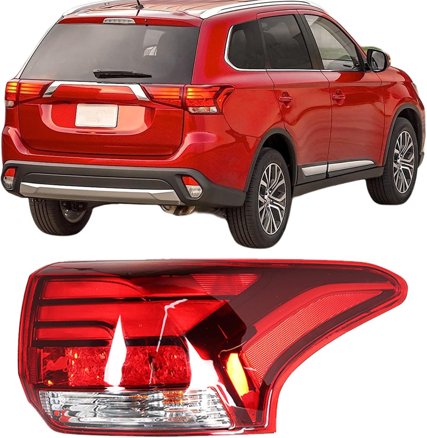 Silscvtt Driver Side Outer Tail Light Assembly Replacement for Outlander 2016-2021 Left Rear Brake Tail Lamp 8330B177 MI2804108