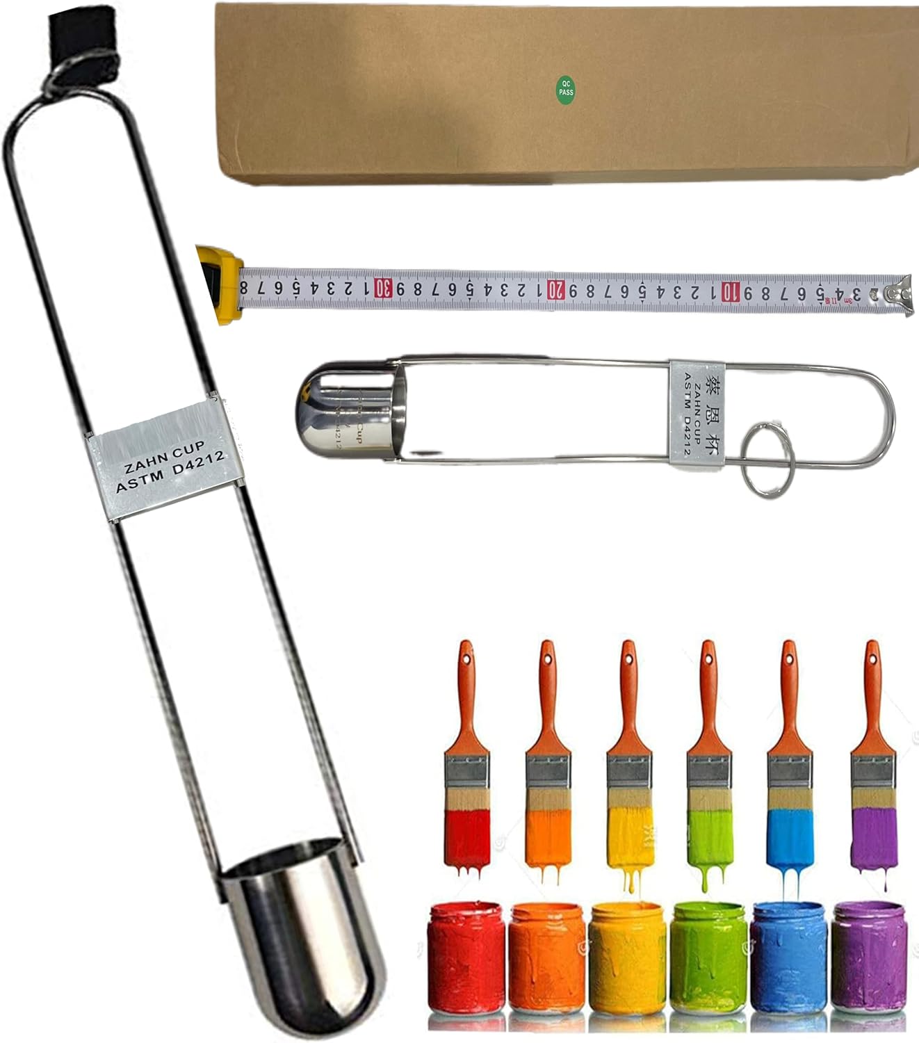 Zahn Viscosity Cup 4# ZahnCup Viscosity Cup Viscometer Flow Cup4# with #4Cup Stainless Steel Volume 44ml ZahnCup Size 4 Pore Size 4.39mm No.4Cup