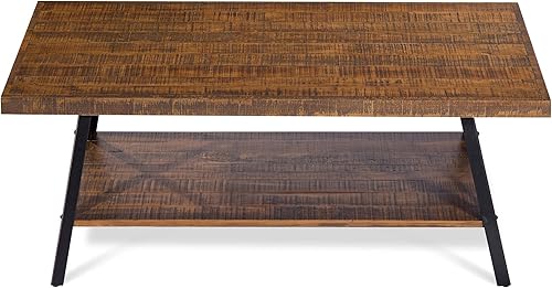 Miniatura 3 de Olee Sleep Mesa de cóctel con patas de metal, marrón rústico