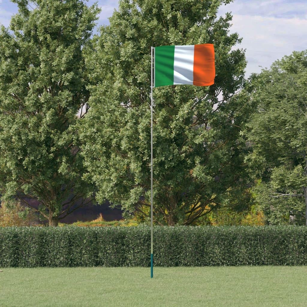 Drapeau irlandais et mât aluminium 5,55 m résistant au vent
