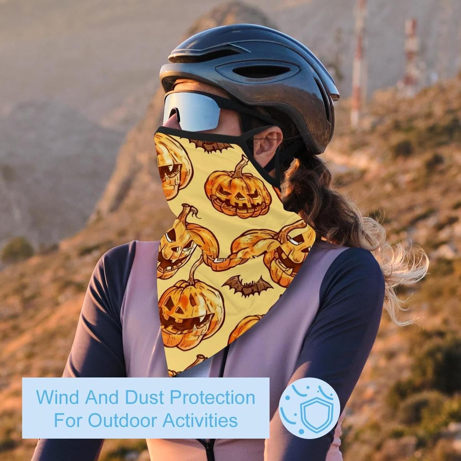 4 Pack Helloween Pumpkings 2 Fishing Neck Gaiter - UV Face Mask Sun Protection for Men & Women