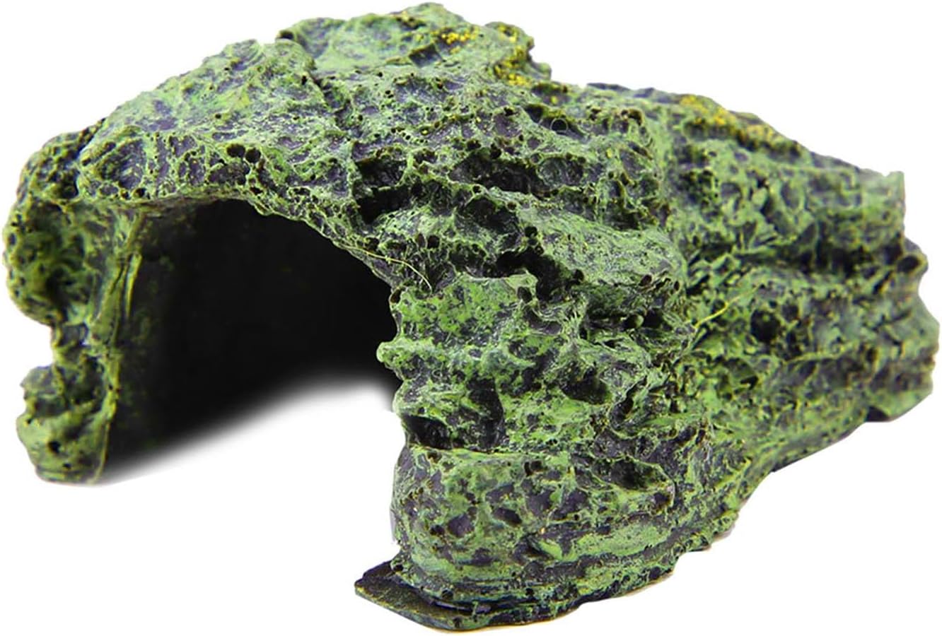 Resin Reptile Hiding Cave, Aquarium Decor Habitat for Fish and Turtle, Little Turtle Shelter (B-025A)