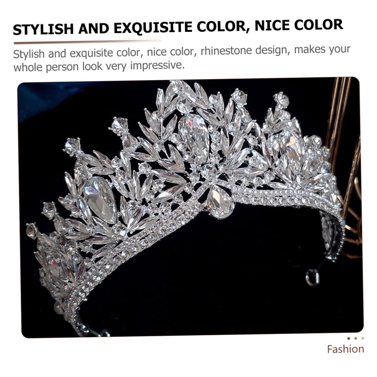 Tiara de Novia Plateada Gemas de Imitación Accesorio Cabello para Mujer y Niñas Nupcial Elegante para Bodas Graduaciones y Cumpleaños
