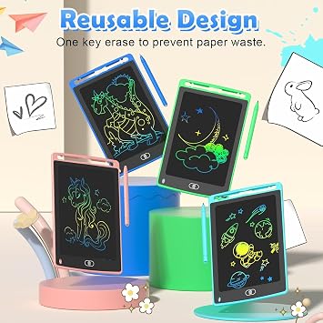 4 Pack LCD Writing Tablet for Kids, 8.5 Inch Colorful Doodle Board Drawing Tablet, Birthday Gifts Educational Learning Toys for Boys Girls Age 3 4 5 6 7 8