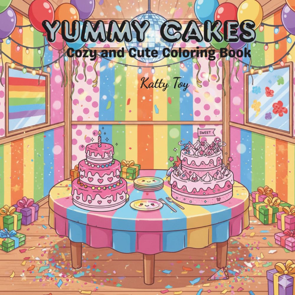 Yummy Cakes: Calm and Relax Coloring Book
