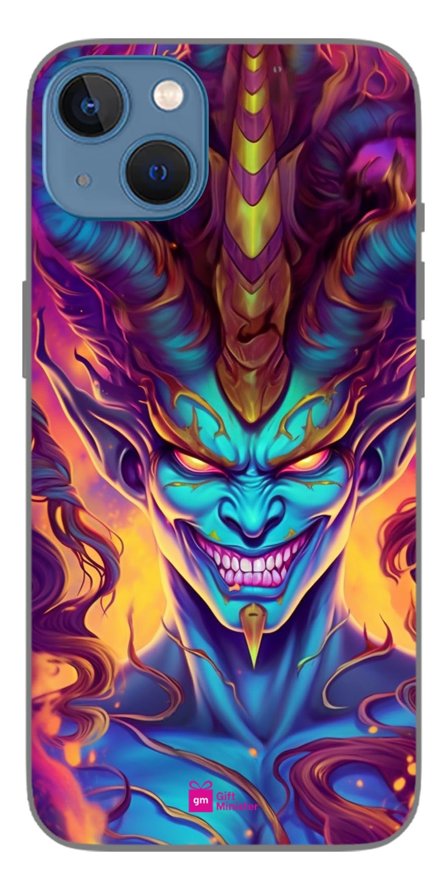 Gift Minister Silicone Designer Cover For Apple Iphone 13 Steel Bluecase - Mad Cheshire Hercules Cyan Brown Image Graffiti Beige Aquamarine Camera Protection Flexible Anti-Fingerprint Clear 1Pcs 1695T