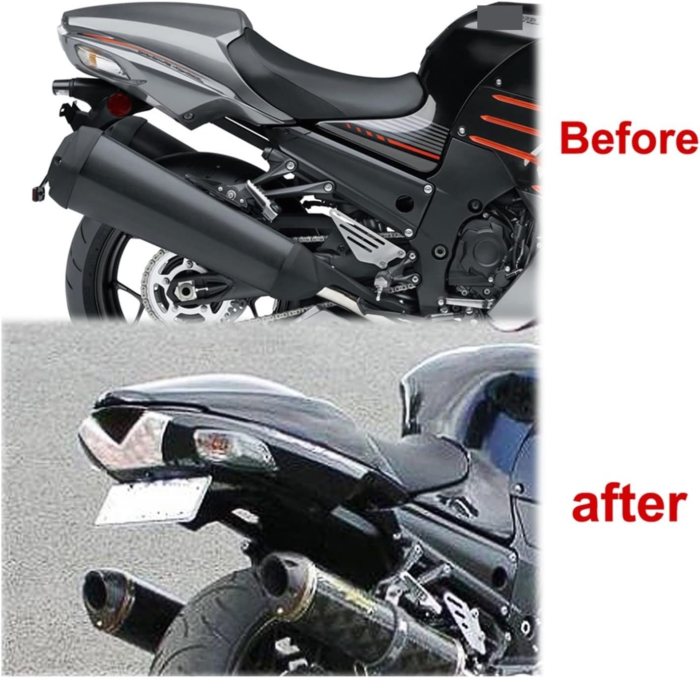 Tail Tidy Fender Eliminator Compatible with Kawasaki ZX14 ZX14R 2006-2022 ZZR1400 2011-2021 Rear License Plate Frame Holder Bracket