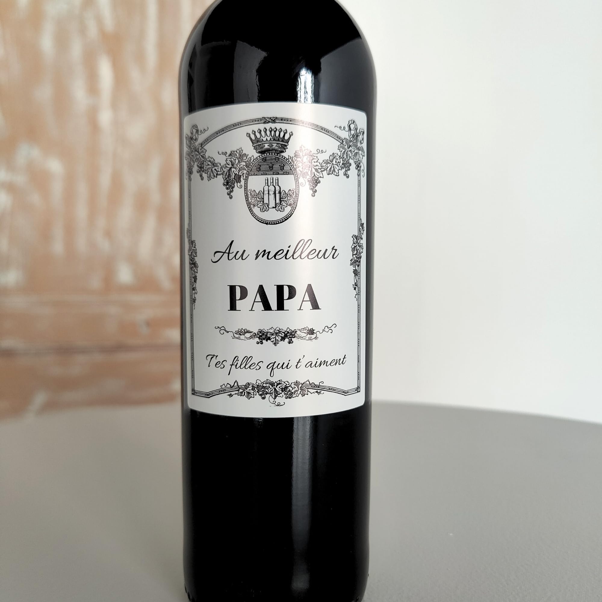 Etiquetas personalizables para botellas de vino (lote de 6) - añade tus textos - etiqueta personalizada - regalo - cumpleaños - boda - bautizo - jubilación
