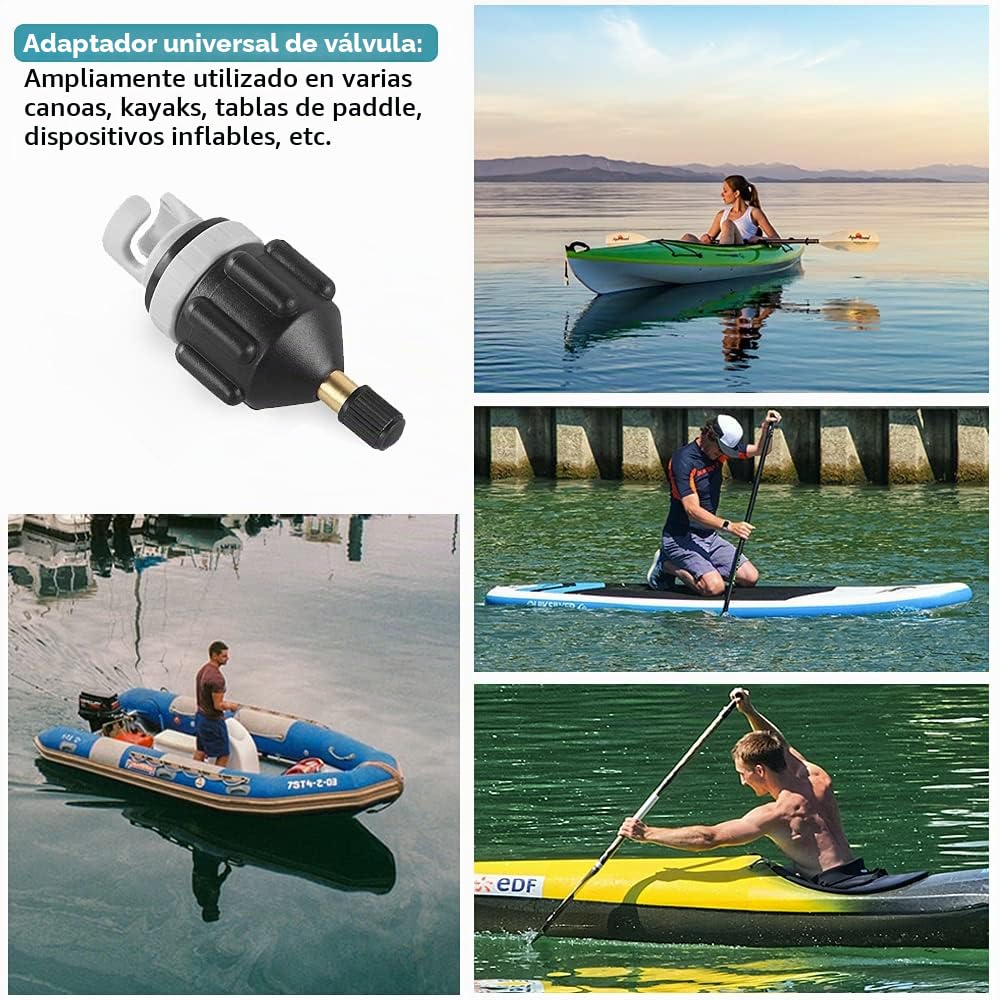 XCOZU Adaptador de Válvula de Aire Inflable para Canoa y Kayak