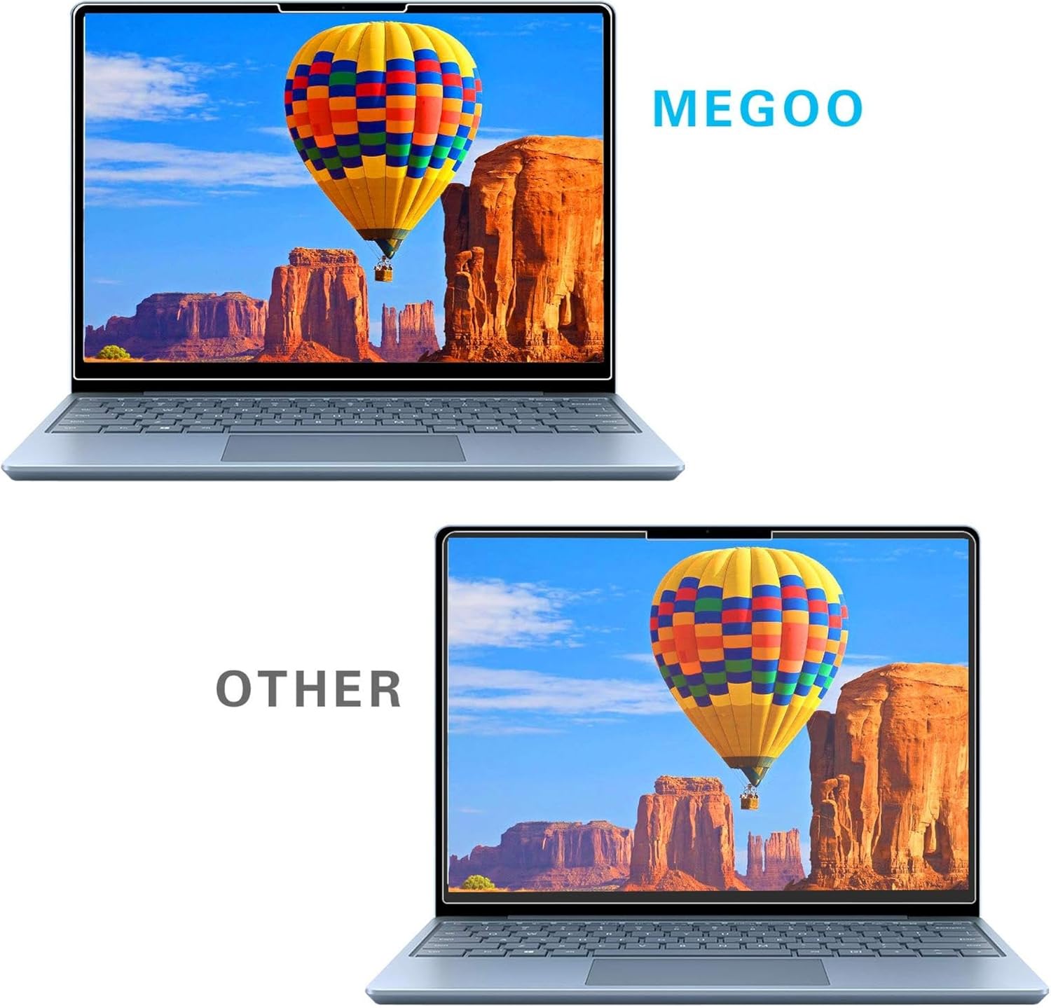 Megoo Surface Laptop Go 3/ Laptop Go 2 12.4" Glass Screen Protector,Scratch Resistant/Hish Sensitivity/Easy Installation/ 9H Hardness, Also Compatible for Microsoft Surface Laptop Go (2020-2023) - Image 2